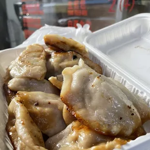 Fried pork and chives dumpling