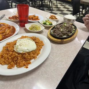 Beef Bulgogi , Kimchi Fried Rice