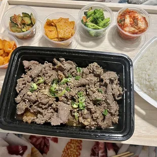 Bulgogi with Banchan (sides)