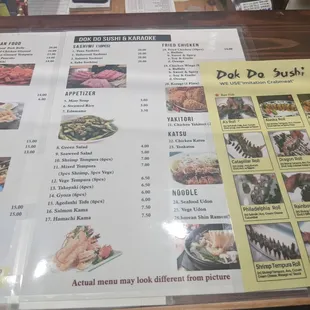 Food menu