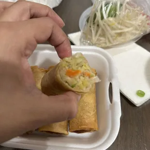 a hand holding a piece of food