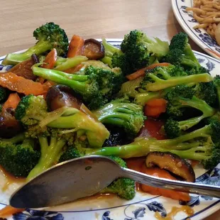 Broccoli and Black Mushrooms.