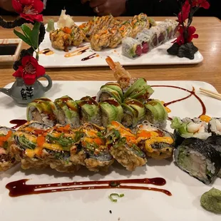 sushi, sashimi, sushi and sashimi, food