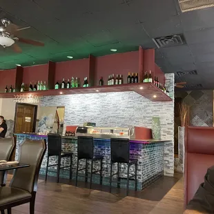 Newly renovated sushi prep area.