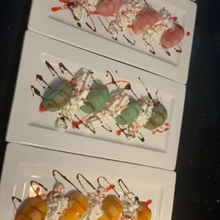 Strawberry/matcha/mango ice cream