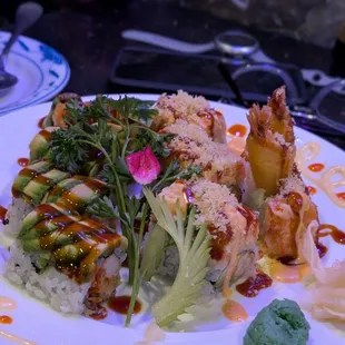 Dancing Dragon Roll and Royal Crab Roll