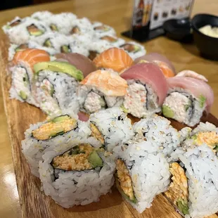 Spicy California, Rainbow Roll, Salmon Avocado