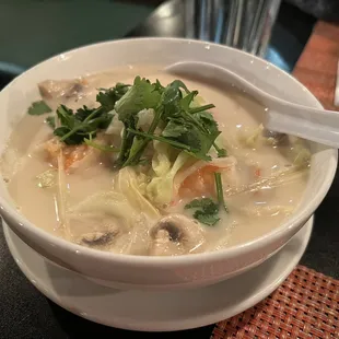 Tom kha with shrimp