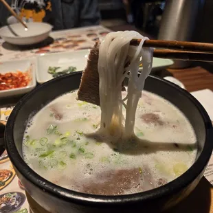 Beef soup noodle pull