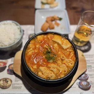 Bubbly sundubu stew.  M'm m'm good!