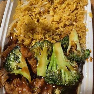 Beef and broccoli (forgot to put pork in the rice)