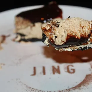 The Cappuccino Mousse Pie was made with decadent chocolate cappuccino mousse, vanilla and fudge.
