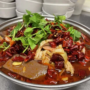 毛血旺 Hot oil over the Intestine