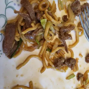 No sauce needed.  Tasty beef lo mein.