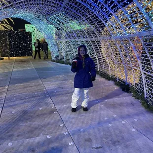 Light tunnel not so magical because of the brightness of the flood light.