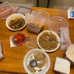 a table full of food