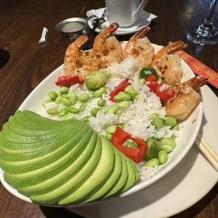 Jinja Bowl w/grilled lemongrass shrimp