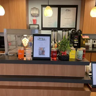 the front desk of a coffee shop