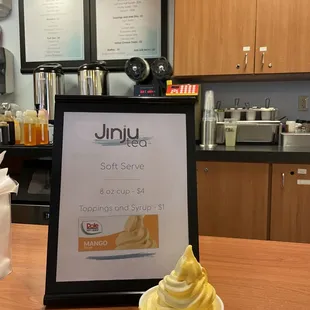 a cup of soft serve ice cream