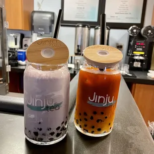 two drinks on a counter