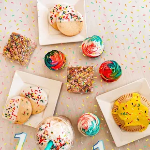 a variety of cupcakes