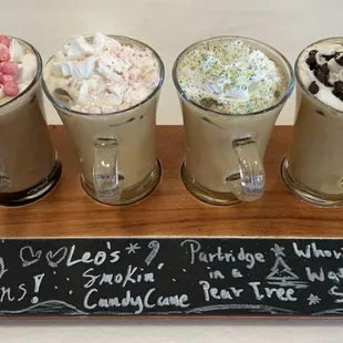 Christmas coffee flight