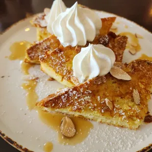 French toast with butterscotch almonds, hold the ice cream.