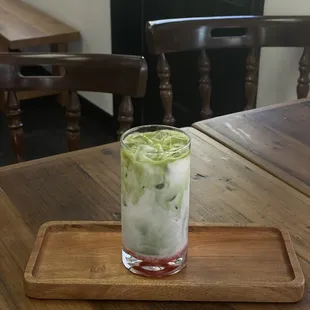 strawberry matcha latte