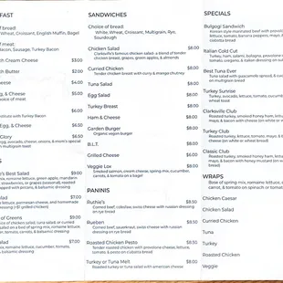 menu