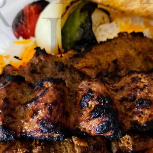 grilled meat and rice