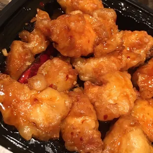 Orange Chicken. Made from real orange chickens.