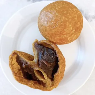 Chapssal: Korean Glutinous Rice Ball Doughnuts w/ red bean filling | 2 pc - $4.50