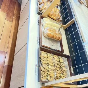 a display of baked goods