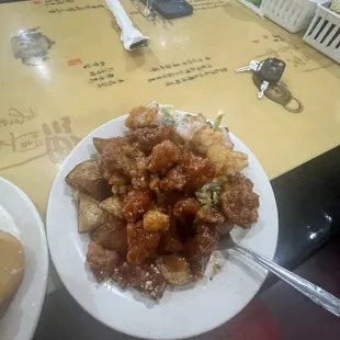 a plate of food on a table