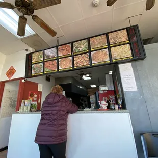 a woman ordering food