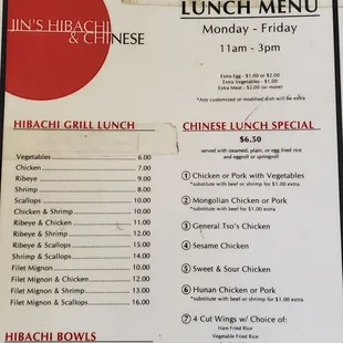 menu