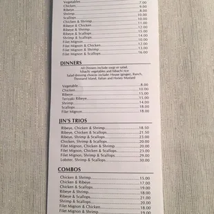 menu