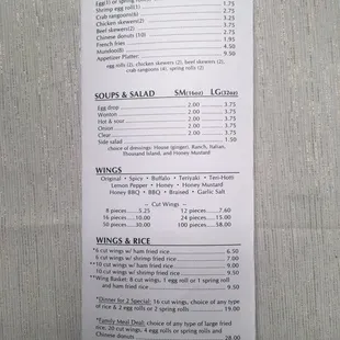menu