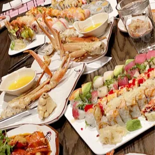 a table full of food