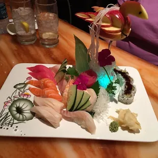 a plate of sushi