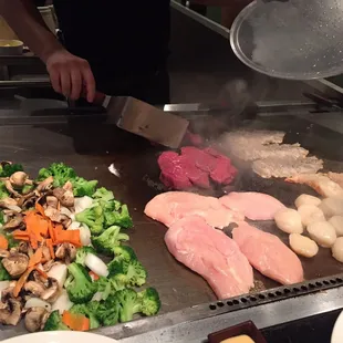 Seven people hibachi