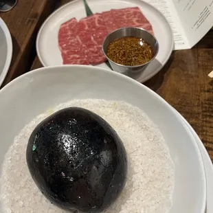 Kobe beef on a hot stone