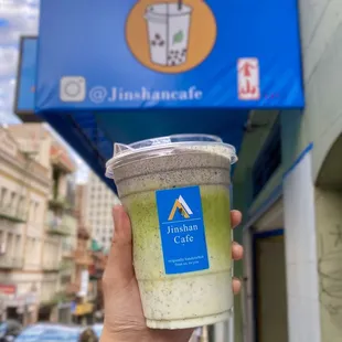 matcha black sesame latte (01/2024)