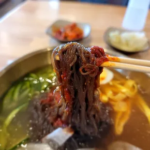 Mul Naengmyun noodle pull