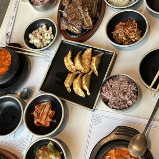 a variety of asian dishes
