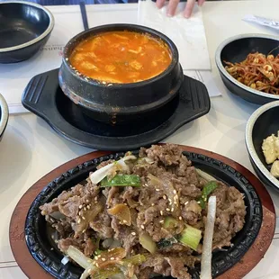 Beef Bulgogi + Seafood Soft Tofu Soup Combo