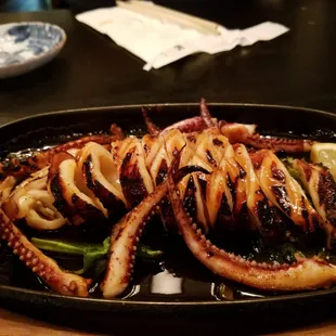 Grilled whole squid