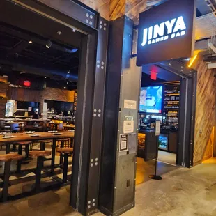  the entrance to the restaurant