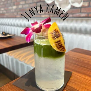 Matcha lychee lemonade