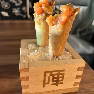 Tiny cones - crunchy and mushy